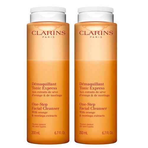 Clarins One-Step Facial Cleanser With Orange Extract | 2-In-1 Cleanser and Exfoliator | Restores Radiance | No Rinsing Necessary | All Skin Types | 6.8 Ounces (Pack of 2)