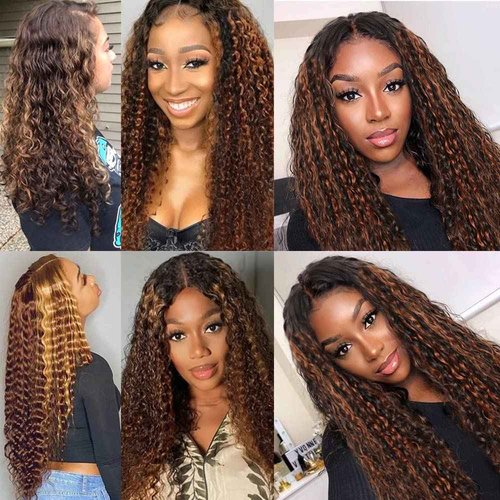 Habiliana Bundles Human Hair 26 28 30 Inch Jerry Curly Wave P4/30 Human Hair Bundles 11A Unprocessed Brazilian Virgin Quick Weave Hair Extensions for Black Women