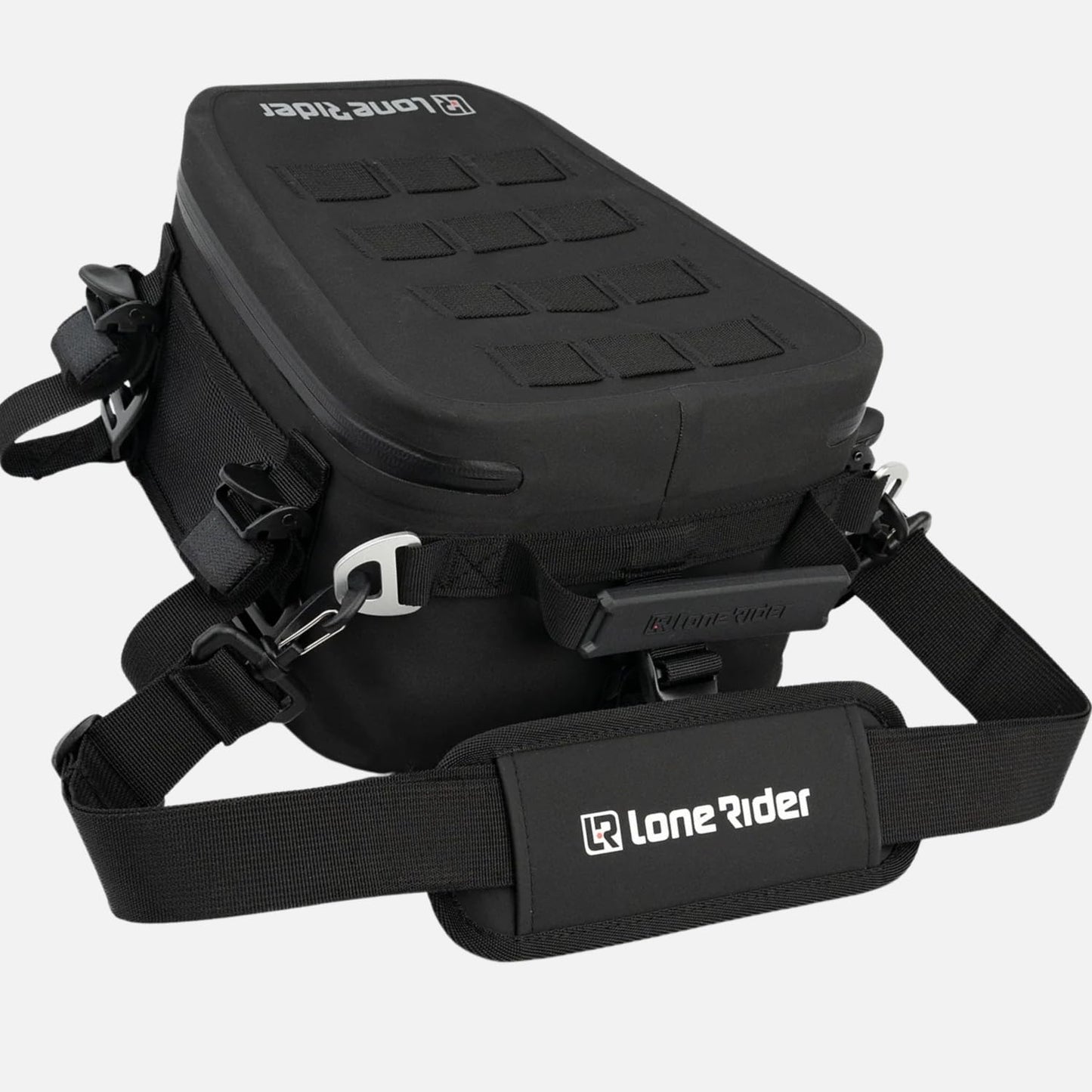 Lone Rider Motorcycle Tail Pack 8L - Waterproof Motorbike Tailpack Dry Bag with MOLLE Top, Cam Buckle and Loop Webbing Mounts - Fits Most Seats, Rear Racks, Panniers and Saddlebags