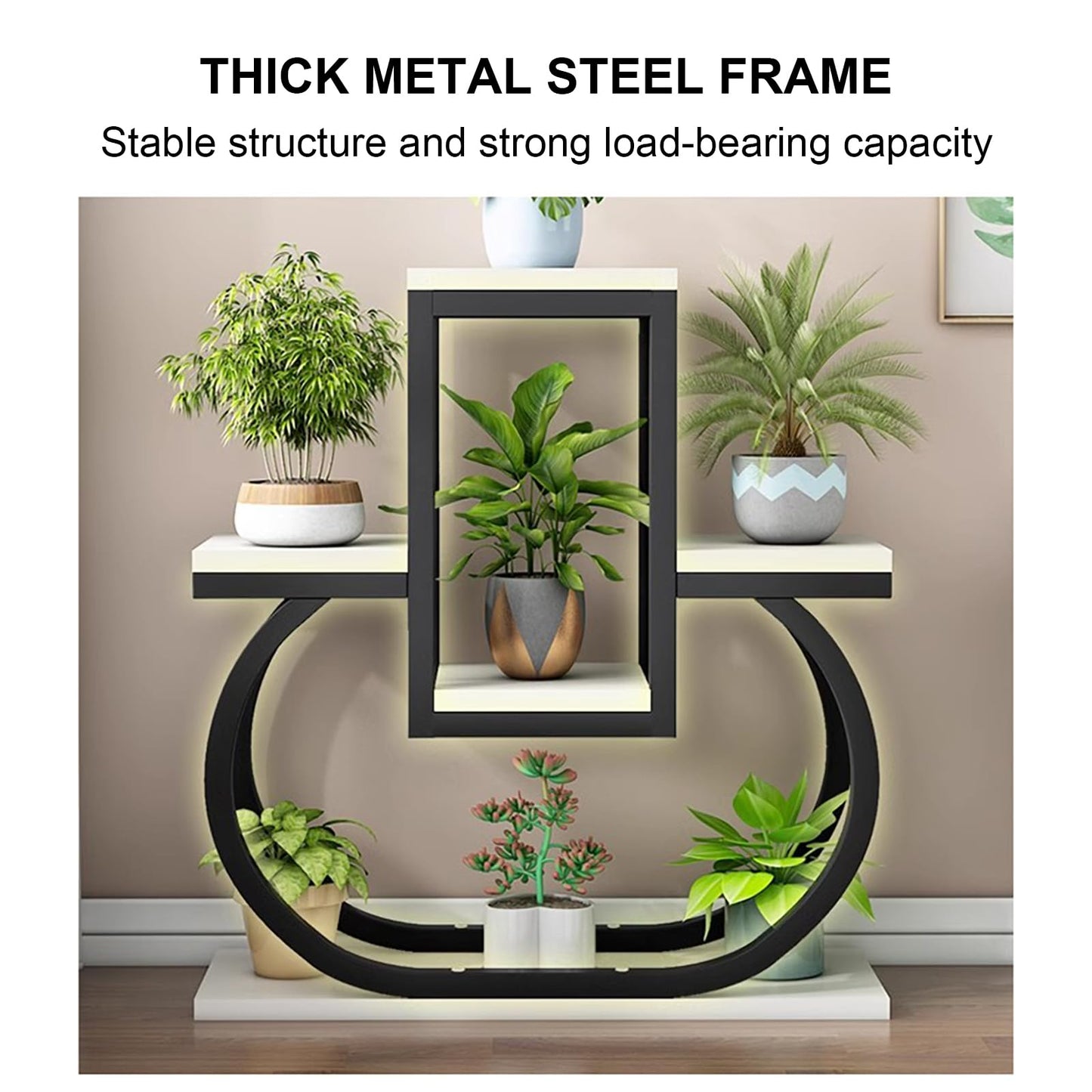 DJVHSRI 4-Tier Iron Flower Stand - Heart-Shaped Indoor Plant Display Rack Corner Storage for Garden Balcony and Courtyard - Stylish Metal Flower Pot Holder,6