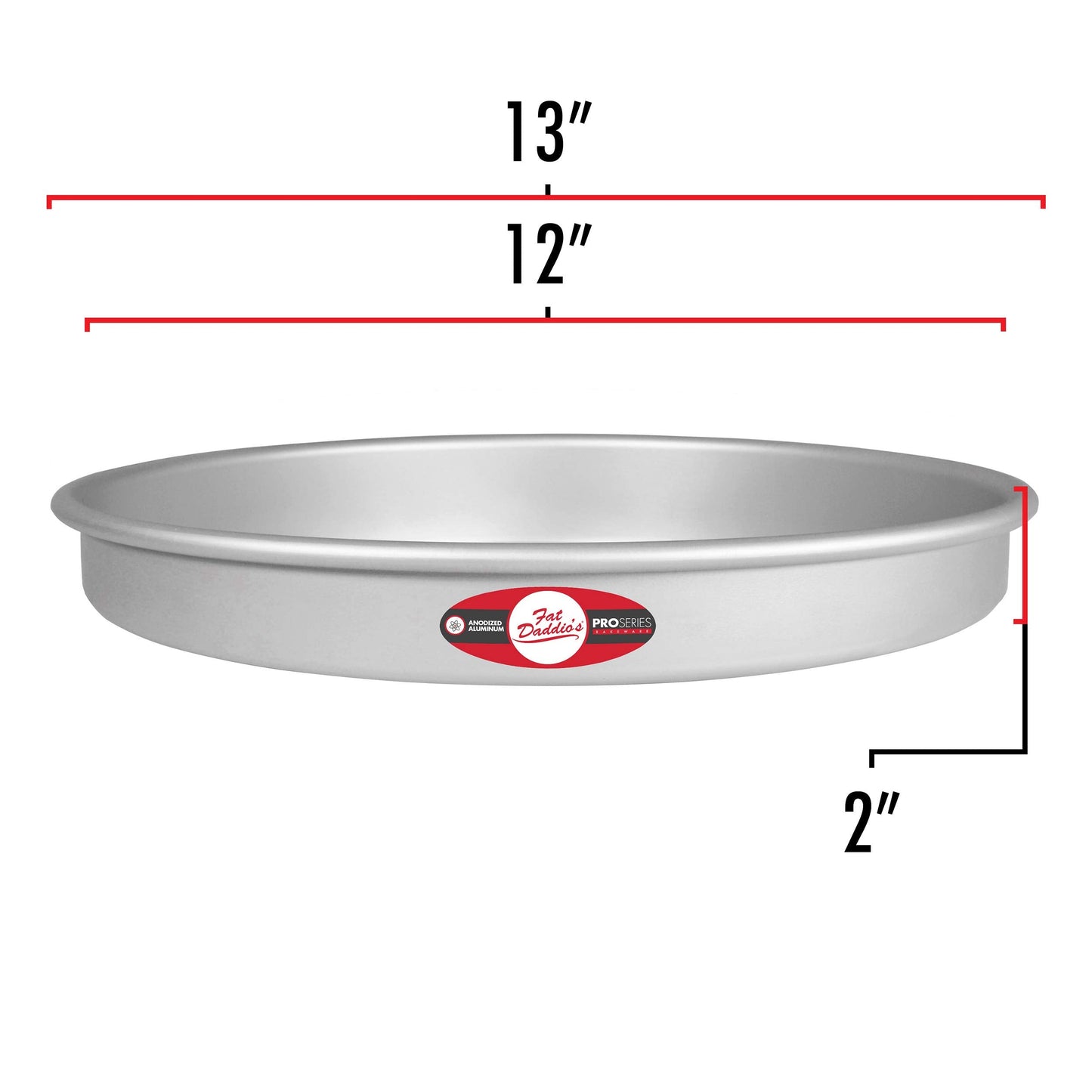 Fat Daddio's Anodized Aluminum Round Cake Pan, 12 x 2 Inch (Pack of 2)
