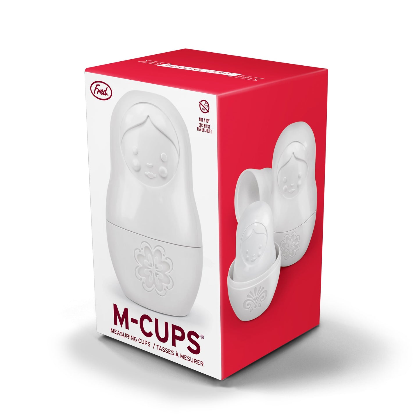 Genuine Fred M-CUPS Matryoshka Measuring Cups, Set of 6, Russian Doll Nesting Measuring Cups, White