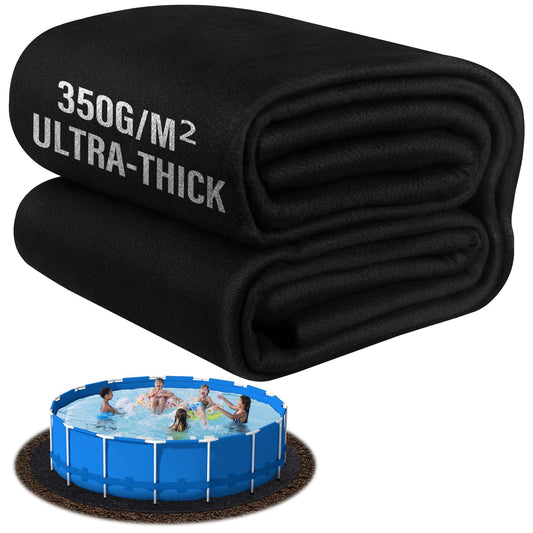 TIXANF 18FT Pool Liner Pad 350G/M² Thicker,Seamless Above Ground Pool Liner, Thicker Durable Geotextile Material, Pre-Cut Heavy Duty Round Pool Liner Pad, Puncture Protection,Extend Liner Life(Black)