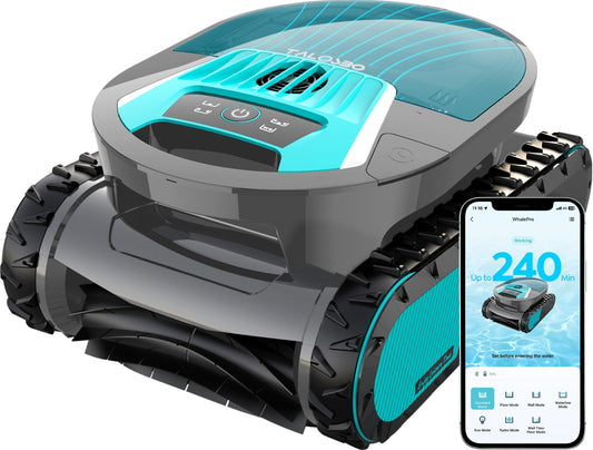 2026 New TALOSBO Pleco Pro Cordless Robotic Pool Cleaner, Smart Navigation, 210–240 Min Runtime, App Control, Wall Climbing & Waterline Cleaning, Dual-Layer Filter for Inground Pools up to 2691 Sq Ft