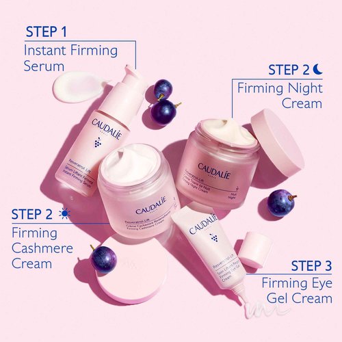 Caudalie Resveratrol-Lift Firming Depuffing Eye Gel Cream with Peptides, Hyaluronic Acid, and Vegan Collagen I - 15 mL