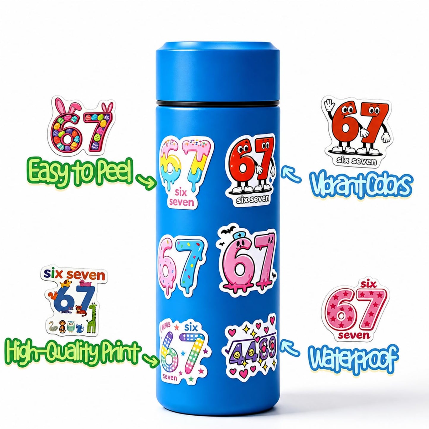 lvyujia 6 7 Birthday Decorations Kit, I Was 6 Now I'm 7 Birthday Decorations, Funny Meme Party Supplies with 50PCS Stickers, Banner, Balloons, Cake & Cupcake Toppers for Indoor Outdoor Party Décor
