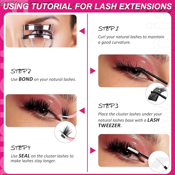 Fowendia Lash Clusters 80D 100D Fluffy Individual Lashes D Curl Cluster Eyelash Extensions 10-18mm Wispy DIY Lash Extension Thick Volume False Eyelashes Clusters for Beginners