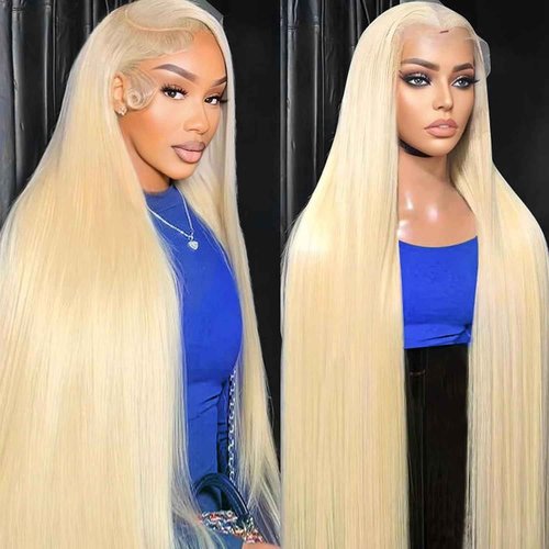 Rruaneal 30 Inch 613 Lace Front Wig Human Hair Blonde 13X6 HD Transparent Lace Front Wigs Human Hair 220% Density Blonde Glueless Wigs 613 HD Straight Lace Frontal Wigs Pre Plucked