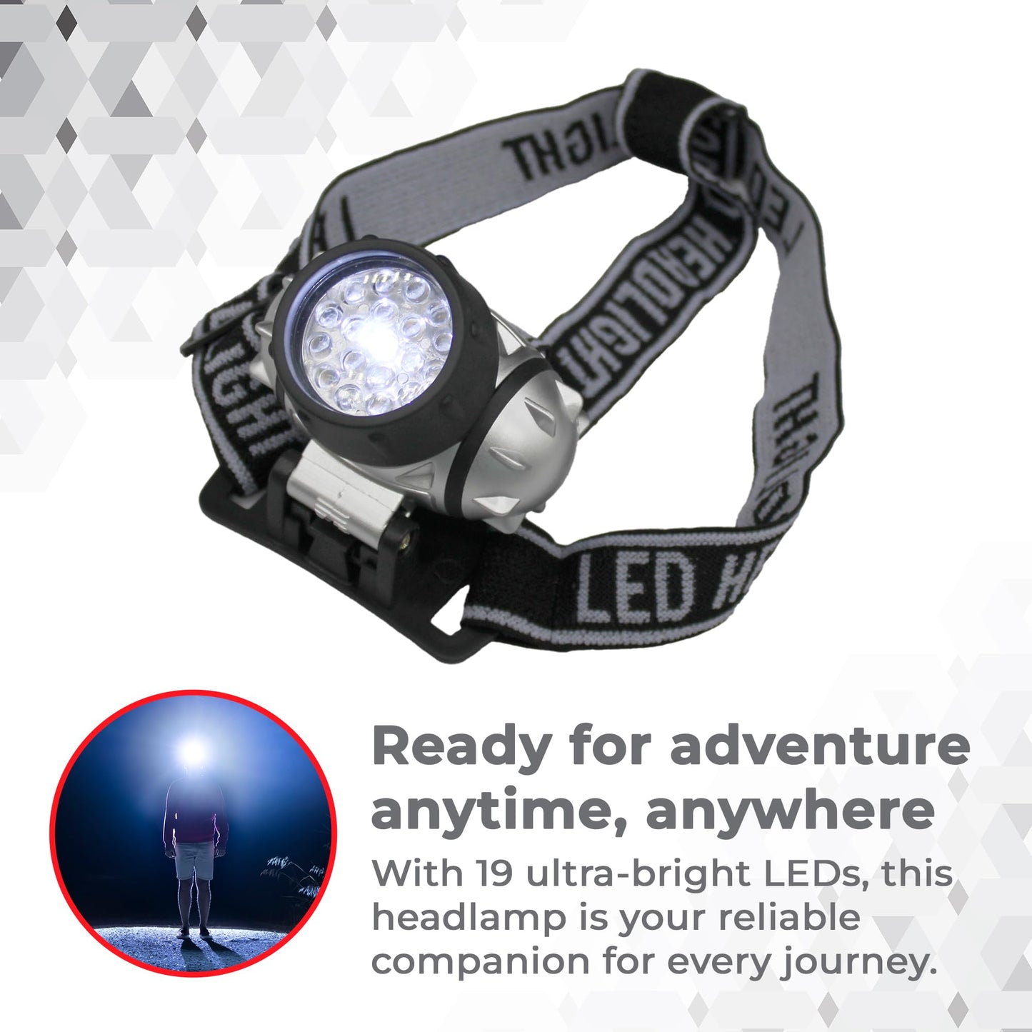 American Red Cross Hands-Free LED Headlamp, 4-Mode Battery Powered Headlamp, Hurricane Preparedness Items for Emergency Use, Camping, and More