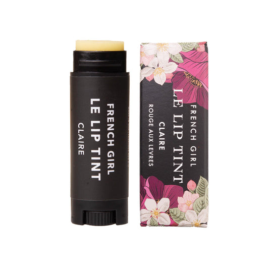 French Girl Le Lip Tint - Moisturizing & Hydrating Lip Balm for Sheer, Buildable Coverage & Shine, Clean Formula, Organic Ingredients, Vegan & Cruelty-Free - Claire