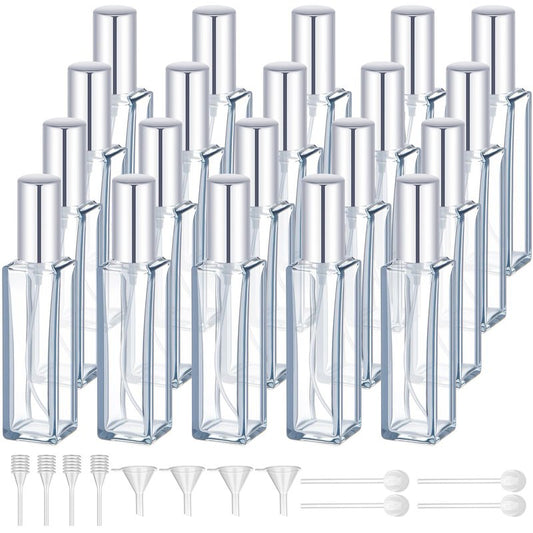 Singhoow 20 Pcs Perfume Travel Refillable 20 ml, Mini Cologne Perfume Bottles Empty, Portable Sprayer for Travel Size Spray Bottle Pocket Glass Spray Bottles Toiletries Sample Dispenser(Gray)