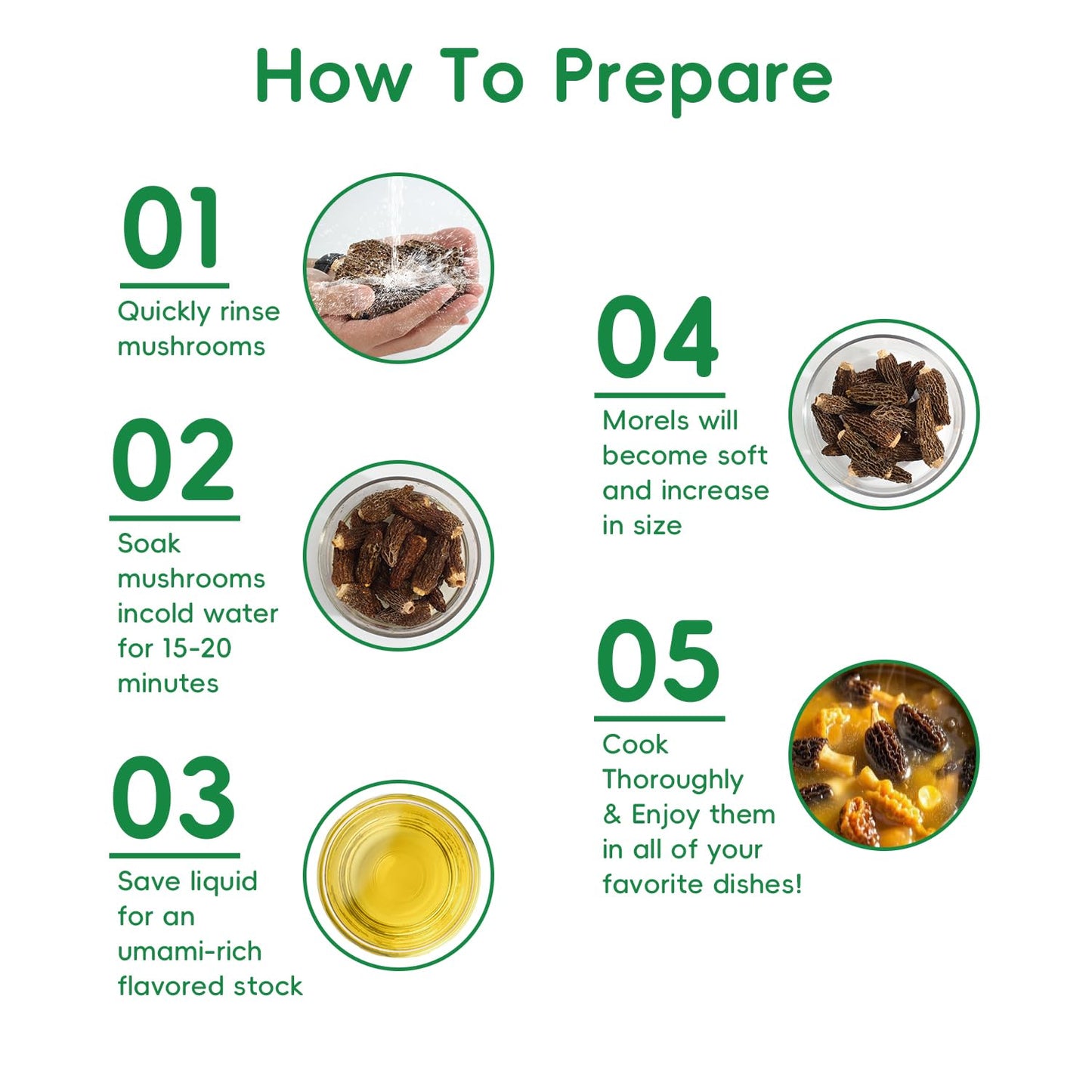 Greenfocus Dried Morel Mushrooms for Cooking, Fresh- Intense Flavor, Nutrient-dense, Intact Shapes, Umami Rich, All-Natural , Thick & Meaty ,Short Stems with Rich Aroma Premium Dry Morels 3oz