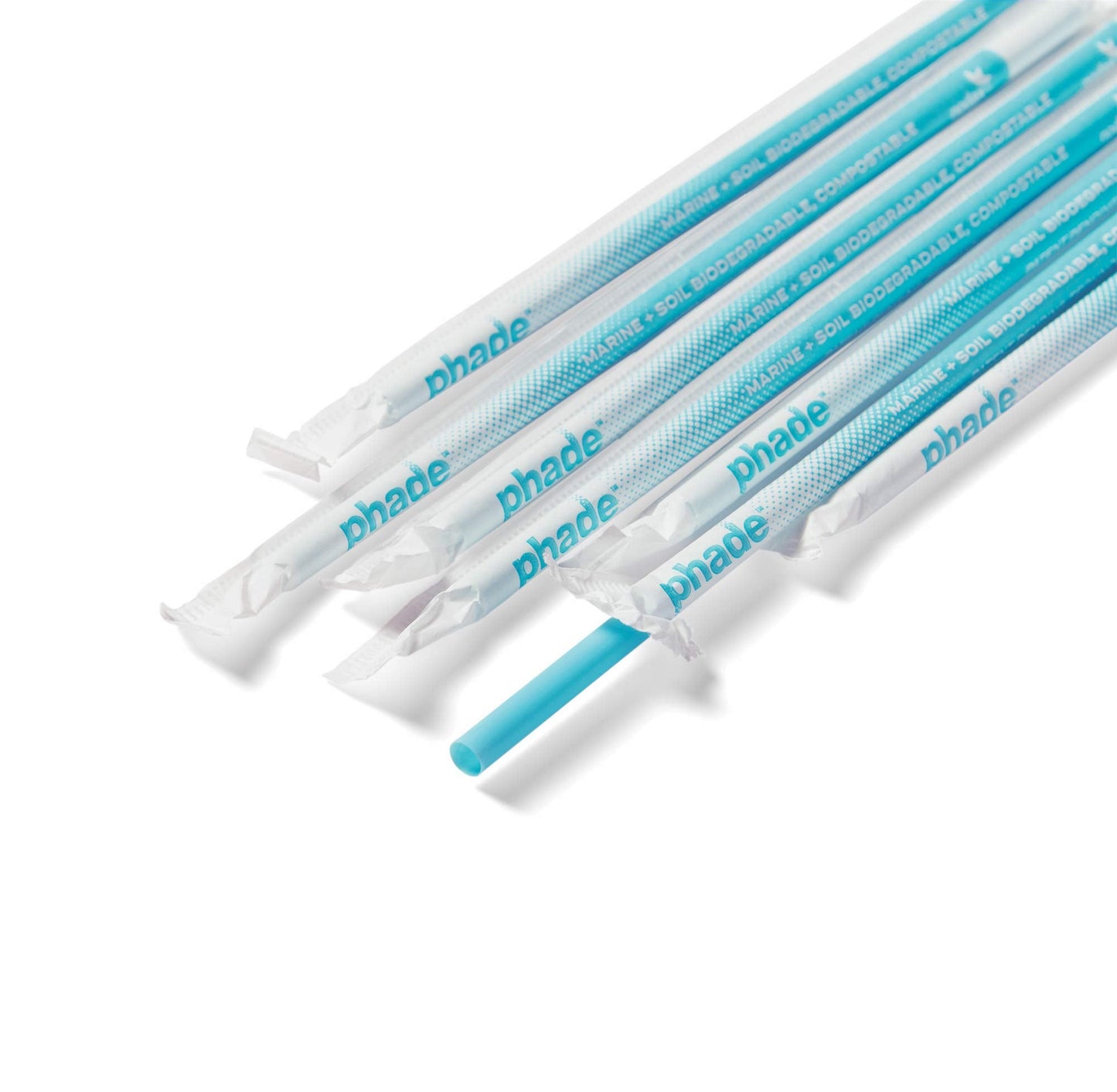 phade Eco-Friendly 7.75" Jumbo Drinking Straws 3,750 Count - Marine Biodegradable, Compostable, Individually Wrapped, 10 Pack