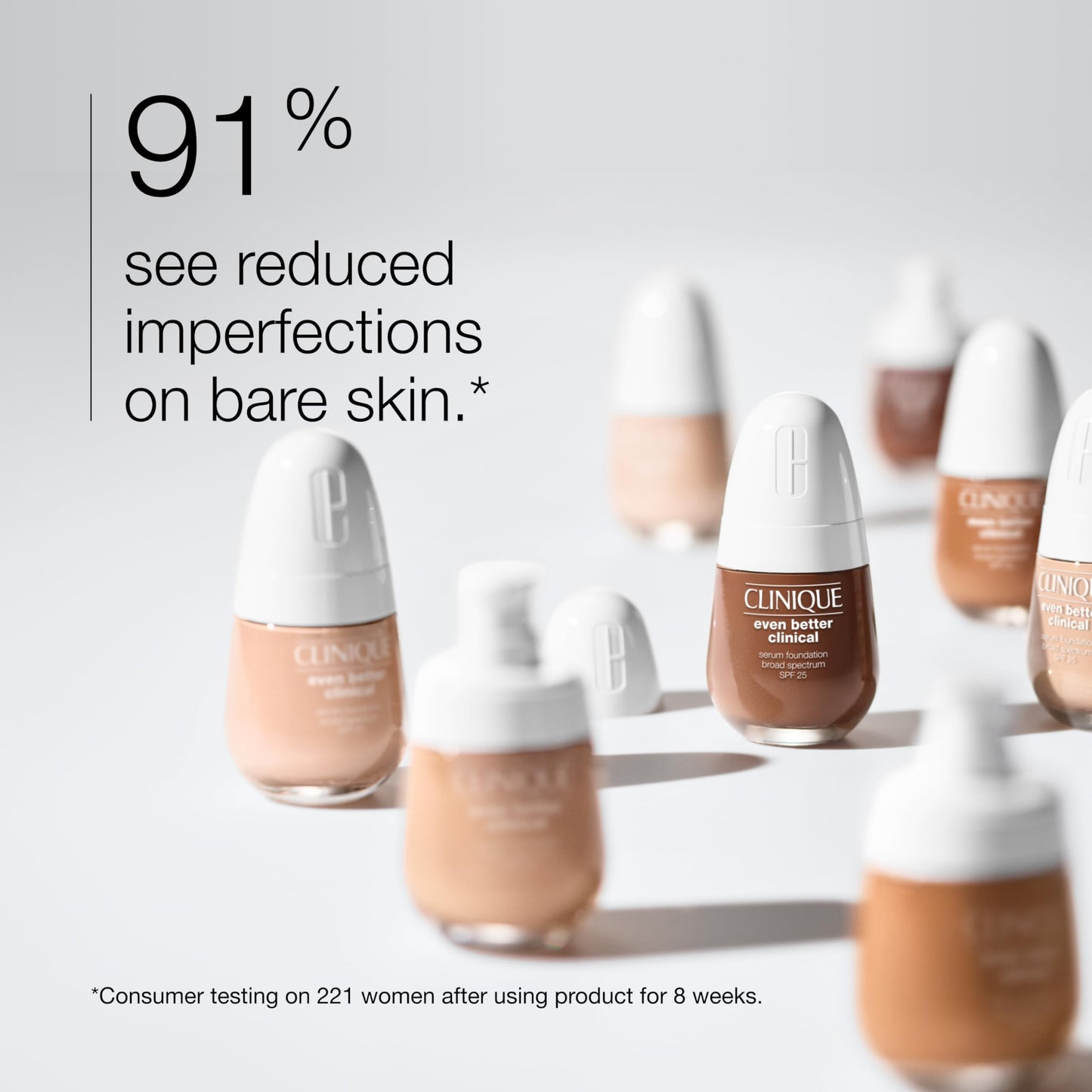 Clinique Even Better Clinical Serum Liquid Foundation SPF 25 With Vitamin C, Salicylic Acid + Hyaluronic Acid For Combination to Oily Skin Types | Full Coverage + Matte Finish, Stone, 1 Fl Oz