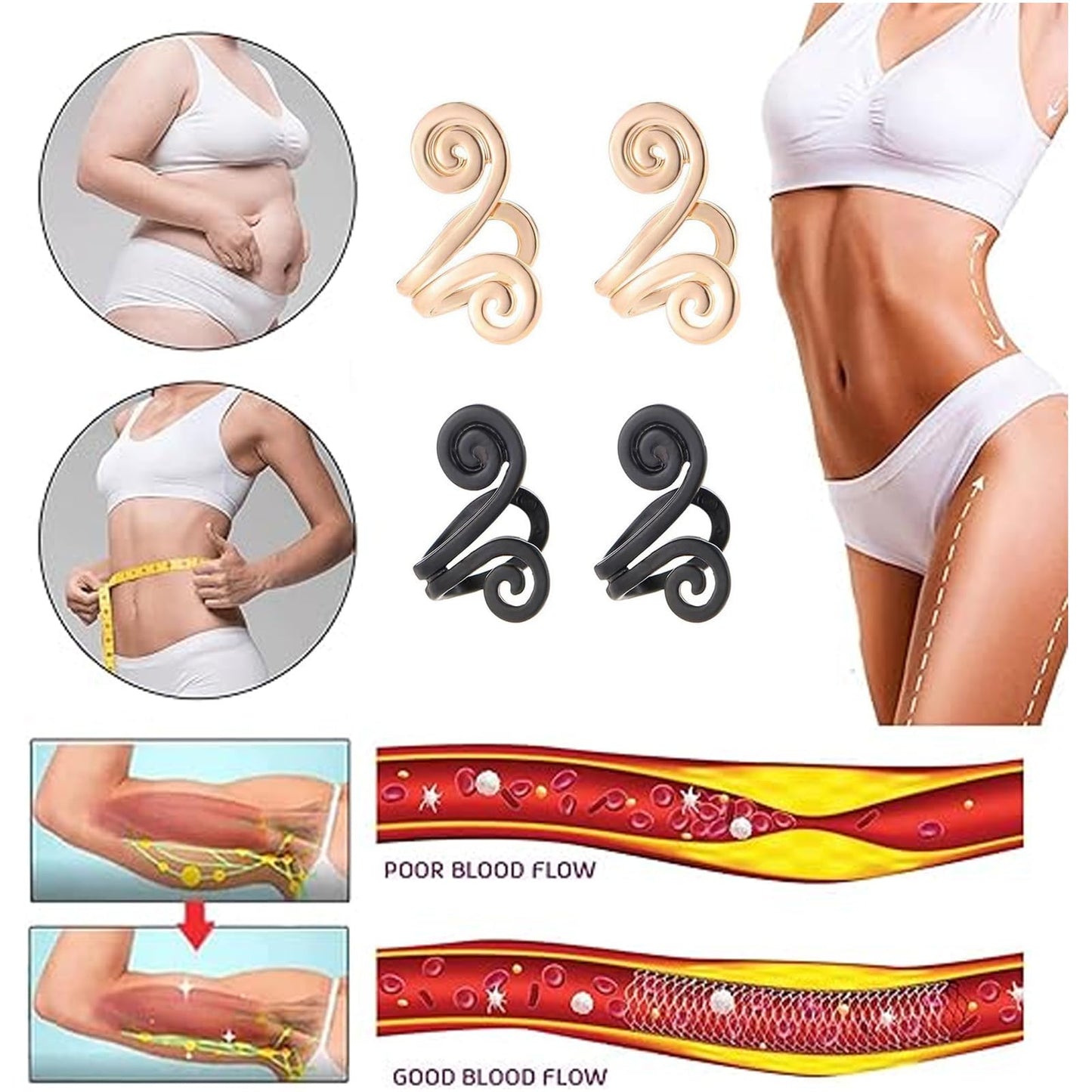 Acupressure Earrings Acupuncture Clip on Earrings for Women Men Non Piercing Acupressure Acupoint Earrings Ear Clips Jewelry for Women Men