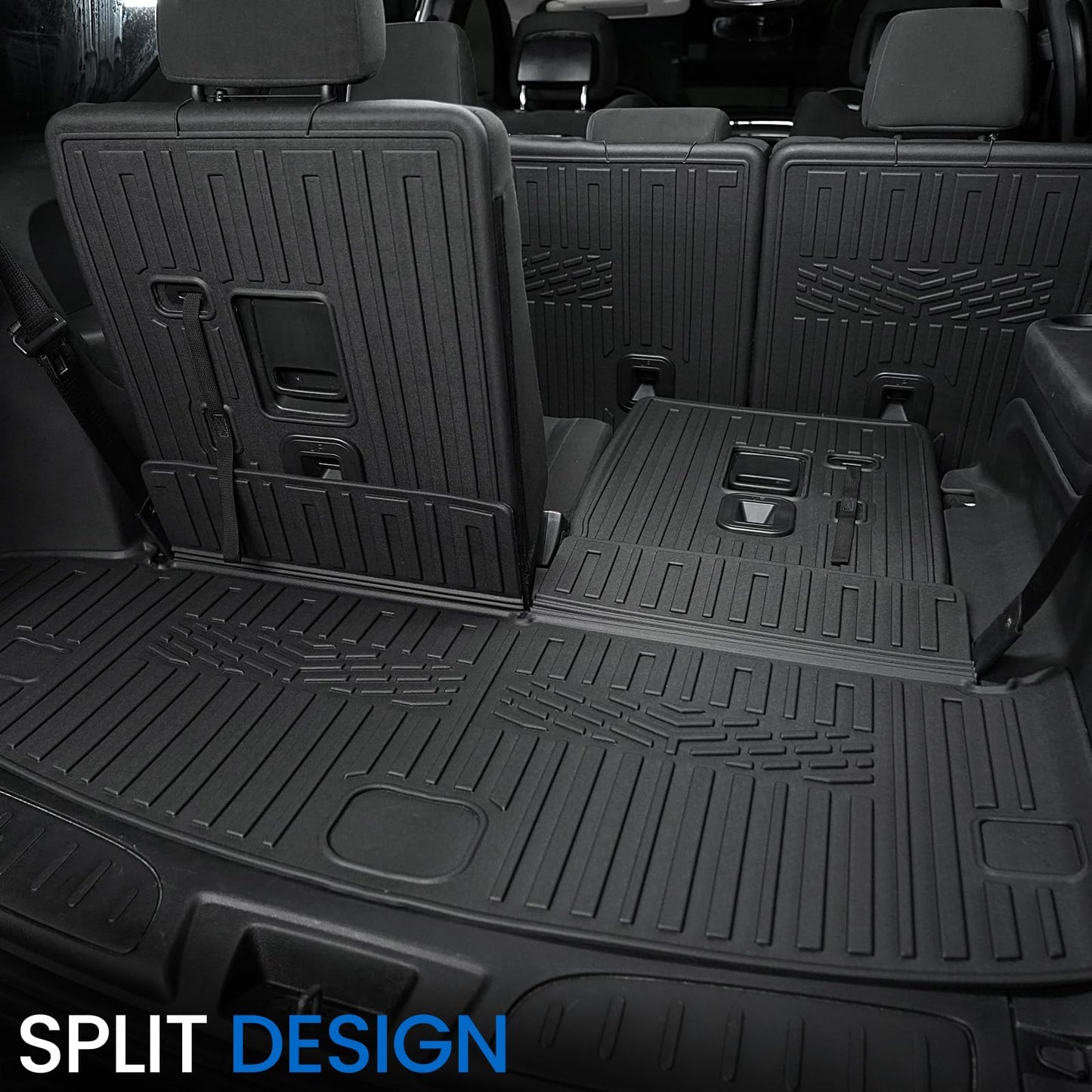JOULARISE Floor Mats Set for 2016-2026 Dodge Durango (Only for 7 Seats with Bench Seats), All Weather TPE Backrest Mat Trunk Mat Cargo Liner Door Sill Guards Accessories (7 Seats Floor Mats Set)