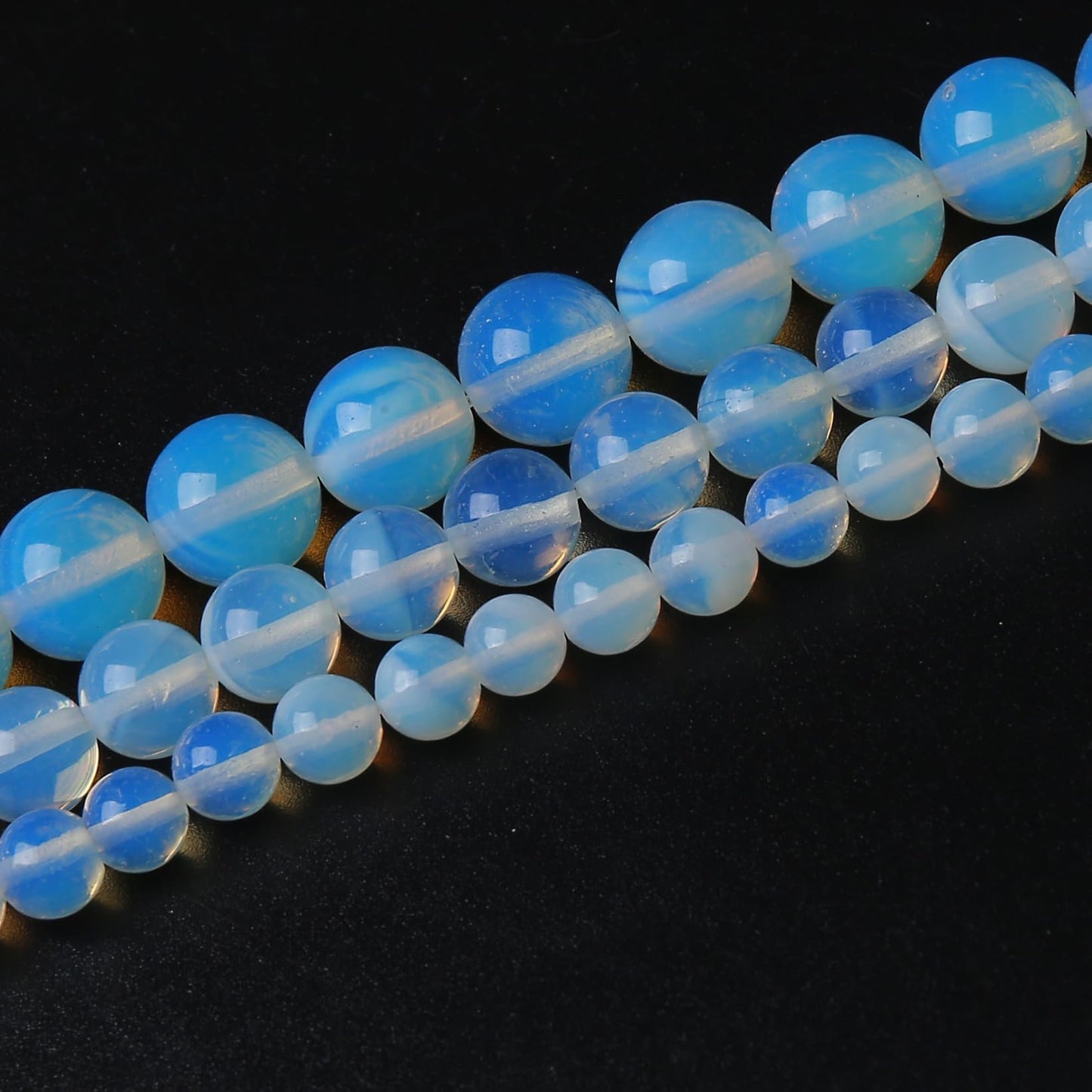 Moonstone Beads Gemstone Round Crystal Energy Stone Jewelry Making DIY Bracelet Necklace Jewelry Making 1 Strand 15" 10MM 35PCS