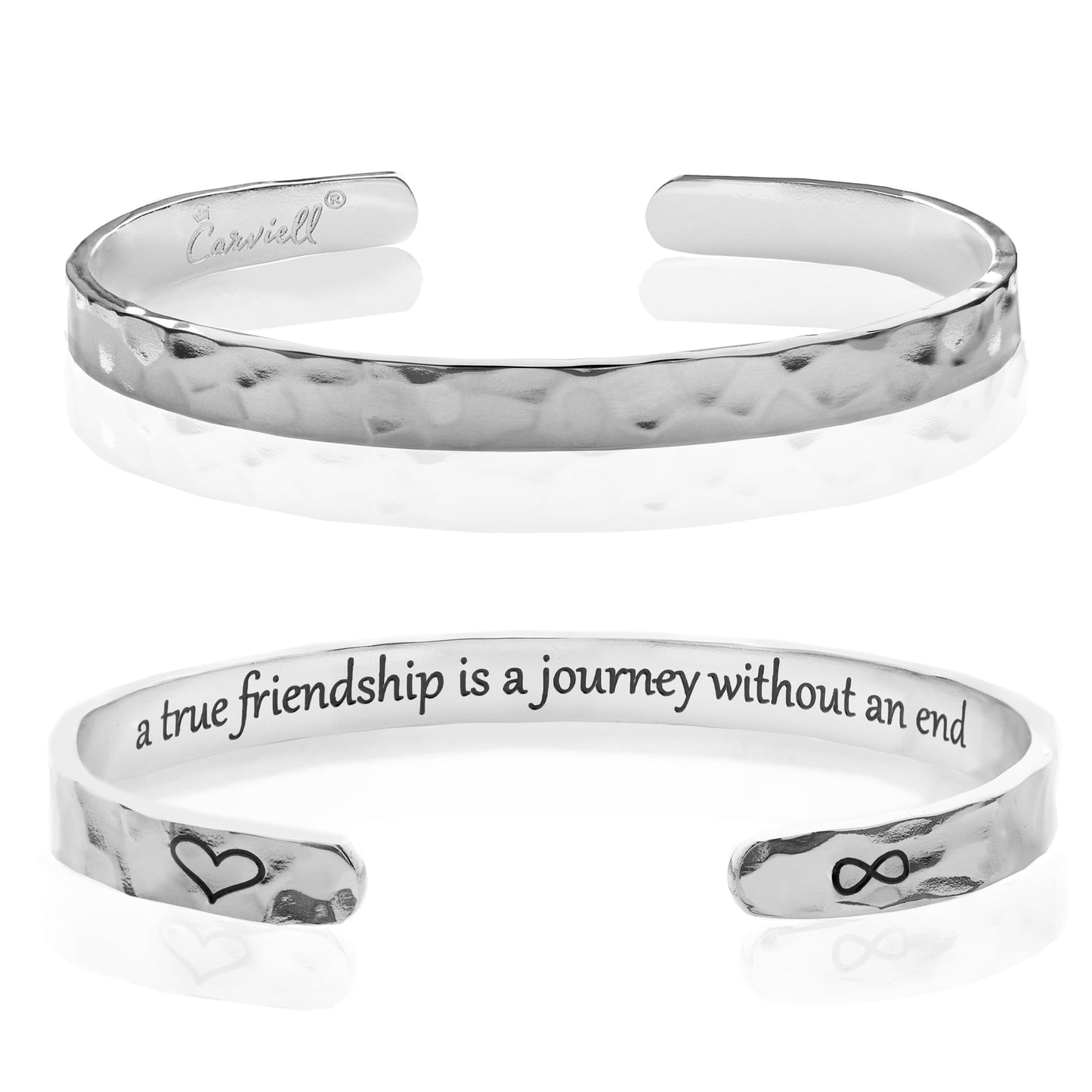 Carviell Friendship Bracelet For Best Friend, Inspirational Bracelets for Women, Cute Engraved Cuff Bangle for BFF, Gifts Jewelry for Friends