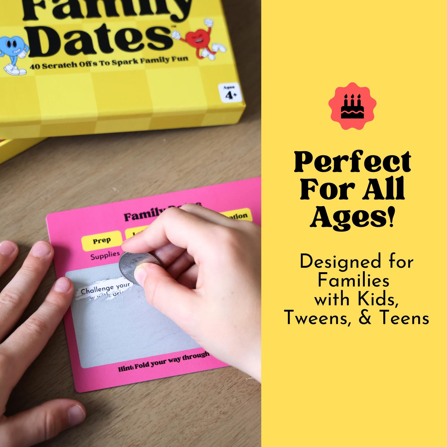 Happy Duo Family Dates 40 Scratch Off Cards – Summer Activities for Kids & Tween – Family Games for All Ages from Kids