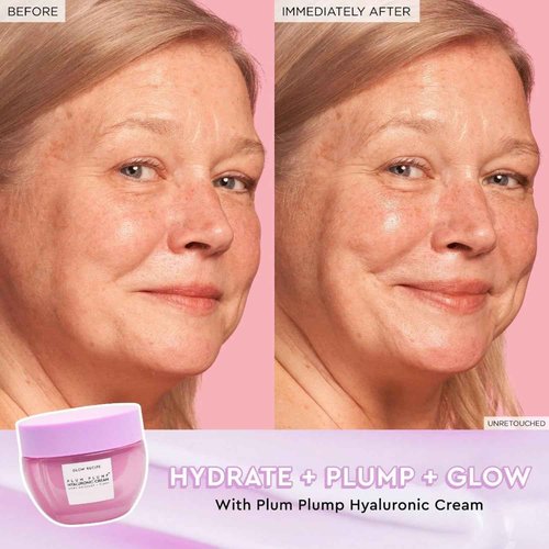 Glow Recipe Plum Plump Hyaluronic Acid Face Cream (20 ml) - Dewy Glow Hydrating Skin Moisturizer to Plump, Balance & Brighten + Pink Juice Hydrating Face Moisturizer for Dry Skin (50 ml)