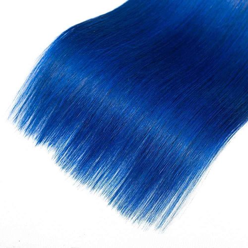 Habiliana Bundles Human Hair 24 26 28 Inch Straight T1B Blue Human Hair Bundles 11A Unprocessed Brazilian Virgin Quick Weave Hair Extensions for Black Women