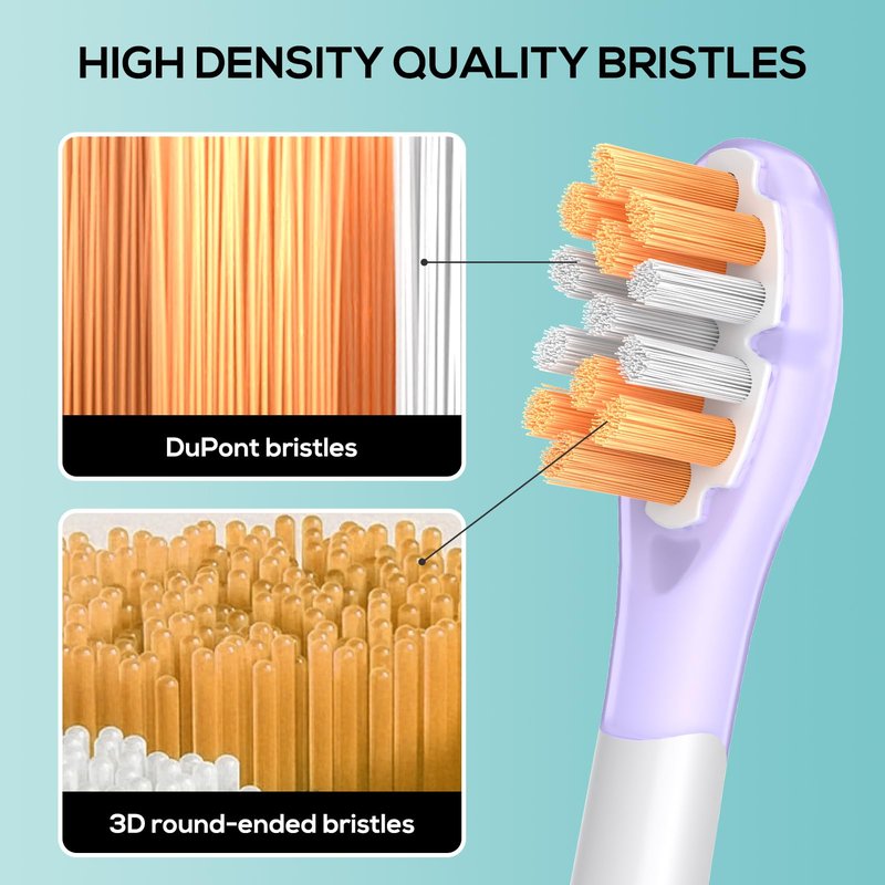 ASYH Replacement Toothbrush Heads Compatible with Philips Sonicare 4100, 5100, 6100 Electric Toothbrushes, Wave-Contoured Design & Medium Soft Brush Heads with Cover - 8Pcs