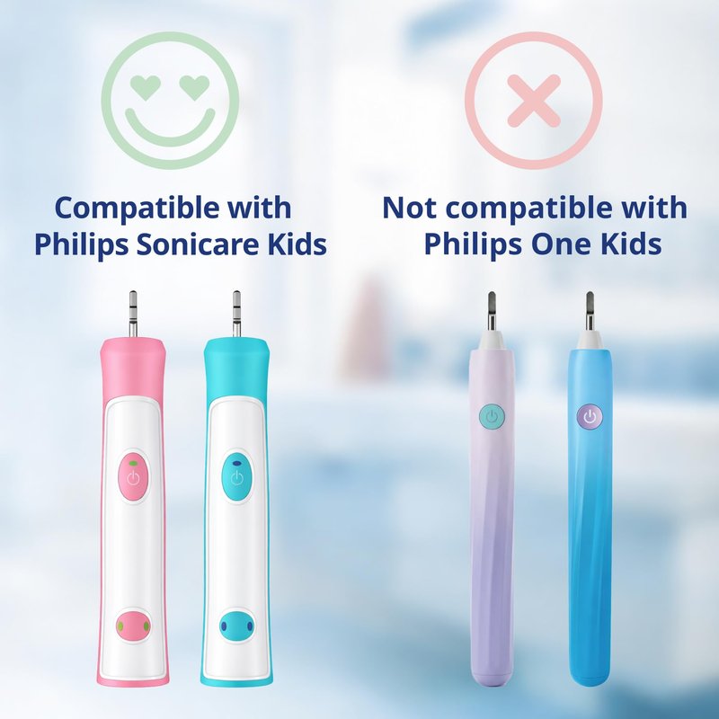 demirdental Kids Mini Toothbrush Heads Compatible with Philips Sonicare Compact Kids Toothbrush Heads - Replacement Heads Sensitive - Brush Heads from Ages 3 to 6 - Orange - Replaces HX6038-8 Pack