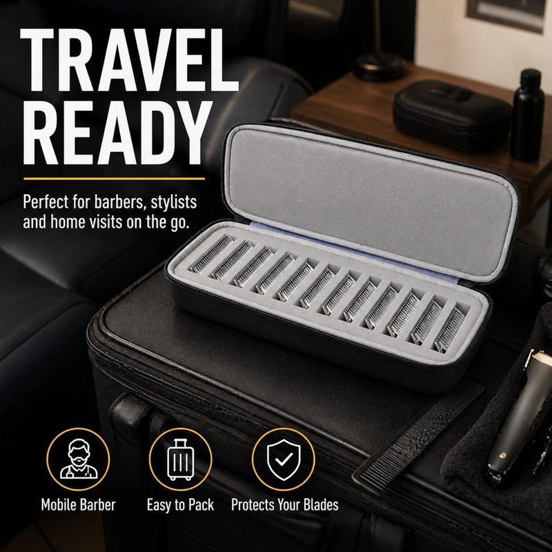 Comecase Clipper Blade Case Holder Organizer, Hard EVA Travel Carrying Storage for Wahl/for Andis/for Oster A5 Detachable Blades, Holds 12 Blades for Barbers and Pet Groomers (Box Only)