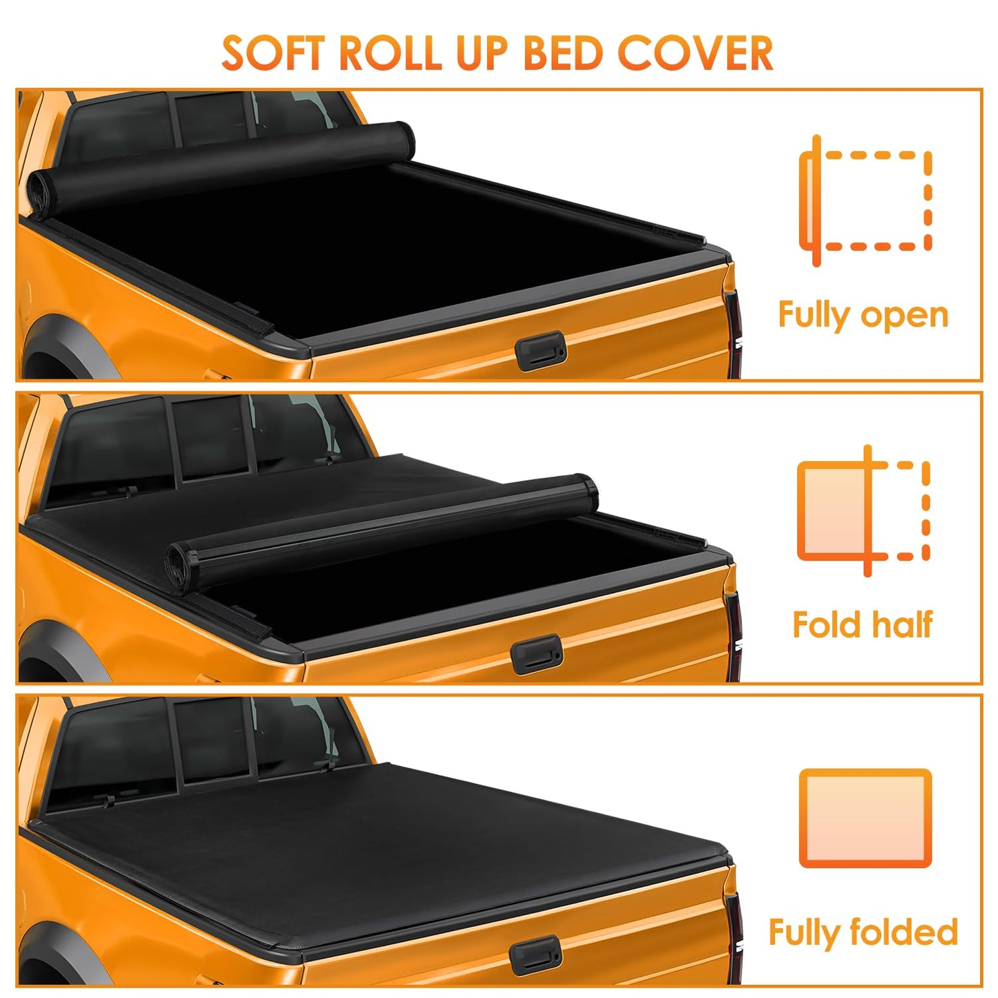 Nilight Soft Roll-Up Truck Bed Cover for Chevy Colorado/GMC Canyon 2015-2026 5.2ft Bed, Waterproof Tonneau Cover