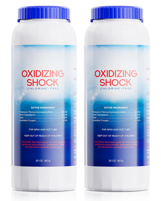 POOLHOUR 32 Oz Non-Chlorine Oxidizing Shock for Hot Tub, Oxidizer for Spas and Swimming Pools, Hot Tub Shock, 2 Pack