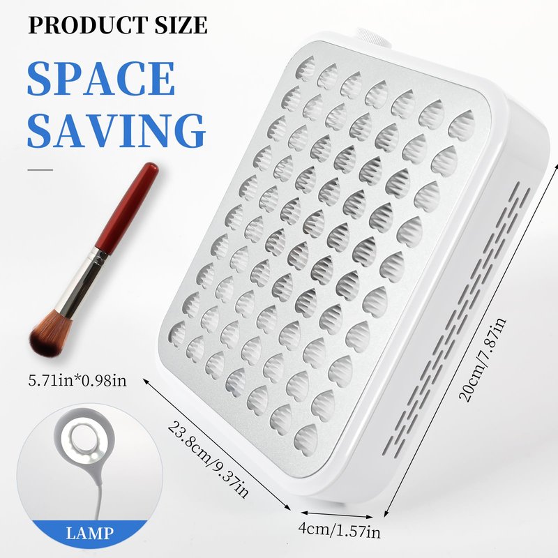 ANGNYA Nail Dust Collector with Lamp,Vacuum Fan Rechargeable Dust Collector with Dust Brush Powerful Brushless Dust Collector for Acrylic Gel Nail Polishing, Perfect for Salon Home Use