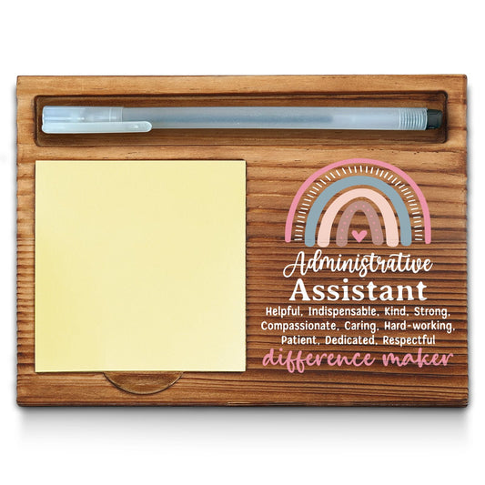 Administrative Assistant Sticky Note Holder, Administrative Assistant Office Decor Gifts, Administrative Assistant Thank You Appreciation Gifts for Women Self-Stick Note Pad Holders WPP11