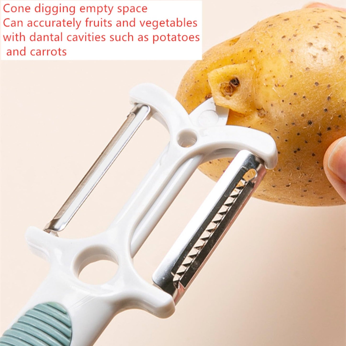 3-in-1 Multifunctional Fruit and Vegetable Peeler, Convenient Grater with Non-Slip Handle, suitable for all kinds of fruits and vegetables, such as potatoes, cucumbers, carrots, apples and cheese,etc