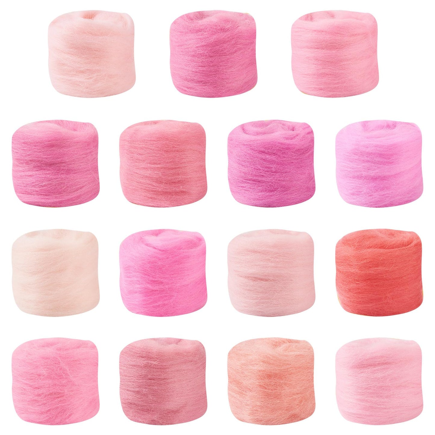 Sparkeads Wool Roving Yarn for Needle Felting Pink Soft Fibre Wool Supplies for DIY Hand Spinning Weaving Beginners Adults Handmade Dolls Felted Animal Women 75 G