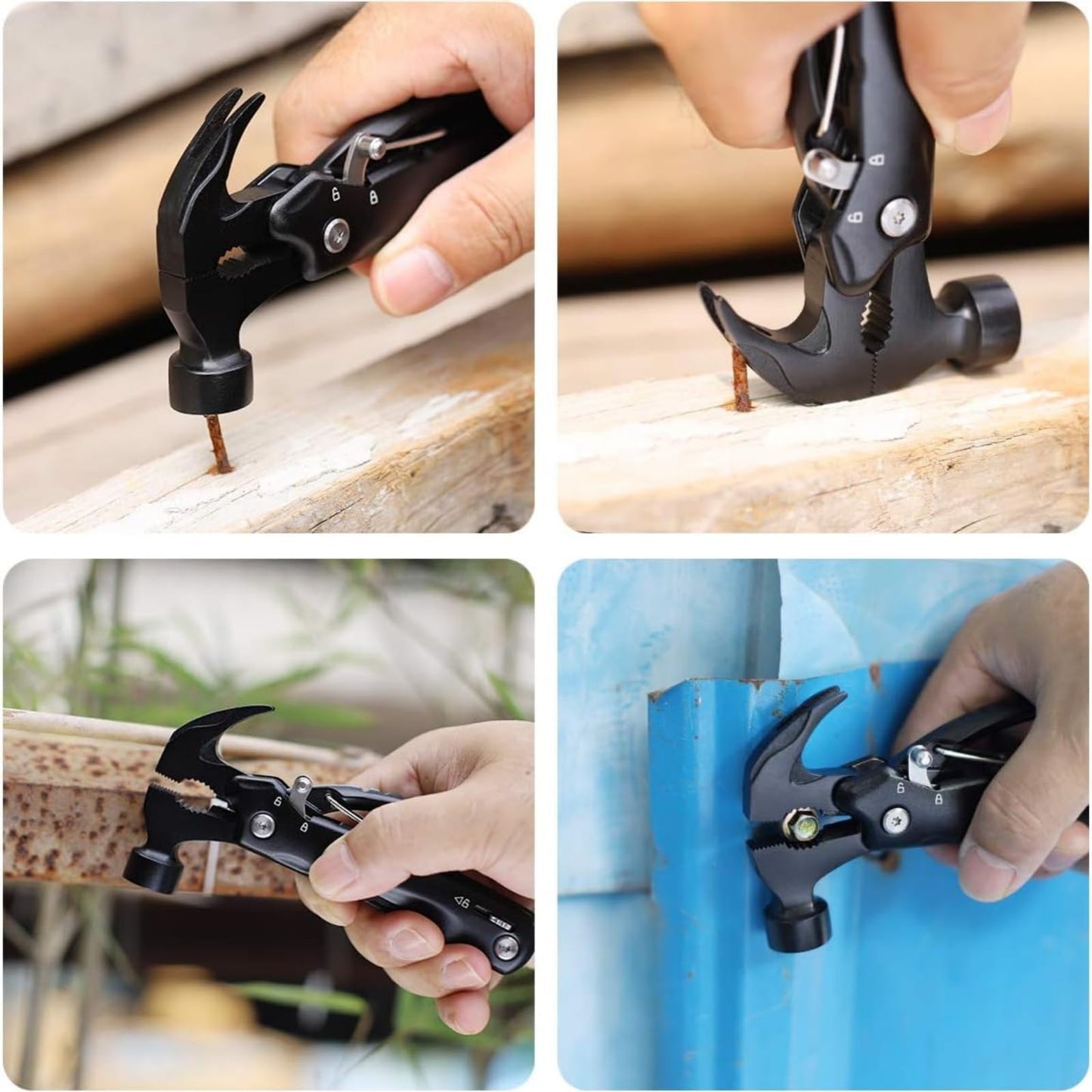 Birthday Gifts for Men,12-in-1 Hammer Multitool,Christmas Stocking Stuffers for Him Adults Dad Husband Boyfriend, Camping Essentials Mens Gift for Him, Fathers Day Gift Idea,Mini Multi Tool