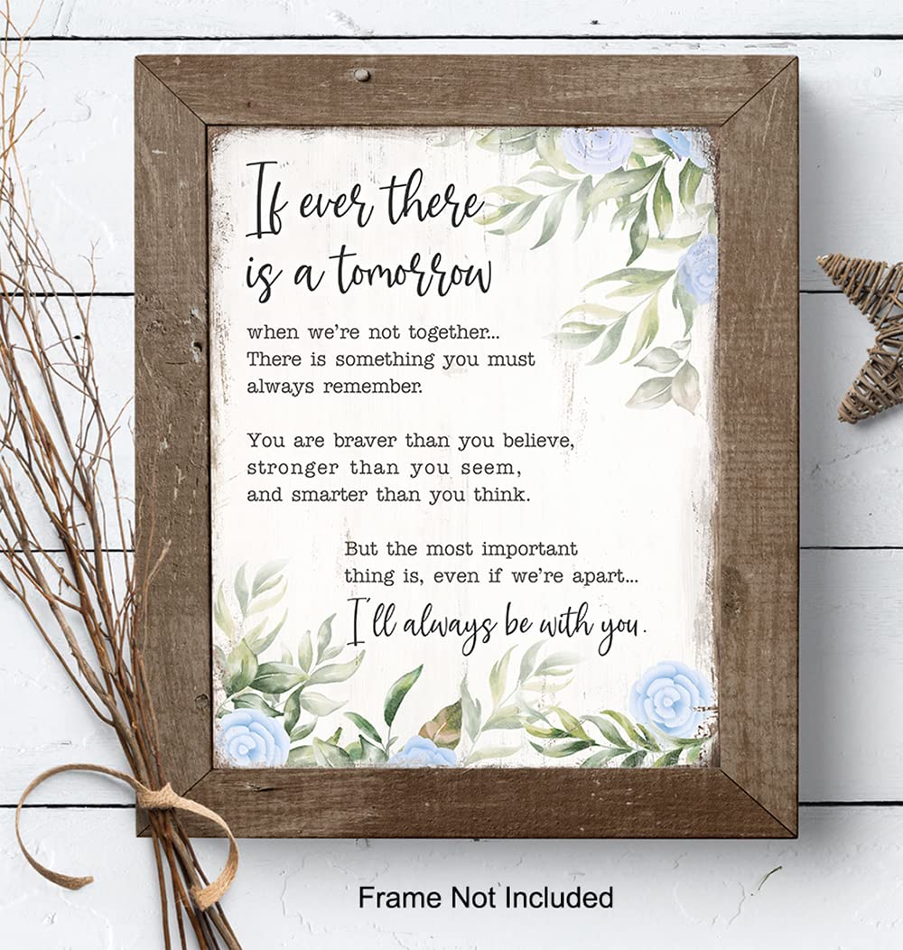 A. A. Milne Quotes Motivational Wall Art - Inspirational Positive Quotes Posters - Uplifting Encouragement Gifts for Women - Rustic Country Bohemian Encouraging Boho Wall Decor Saying 8x10