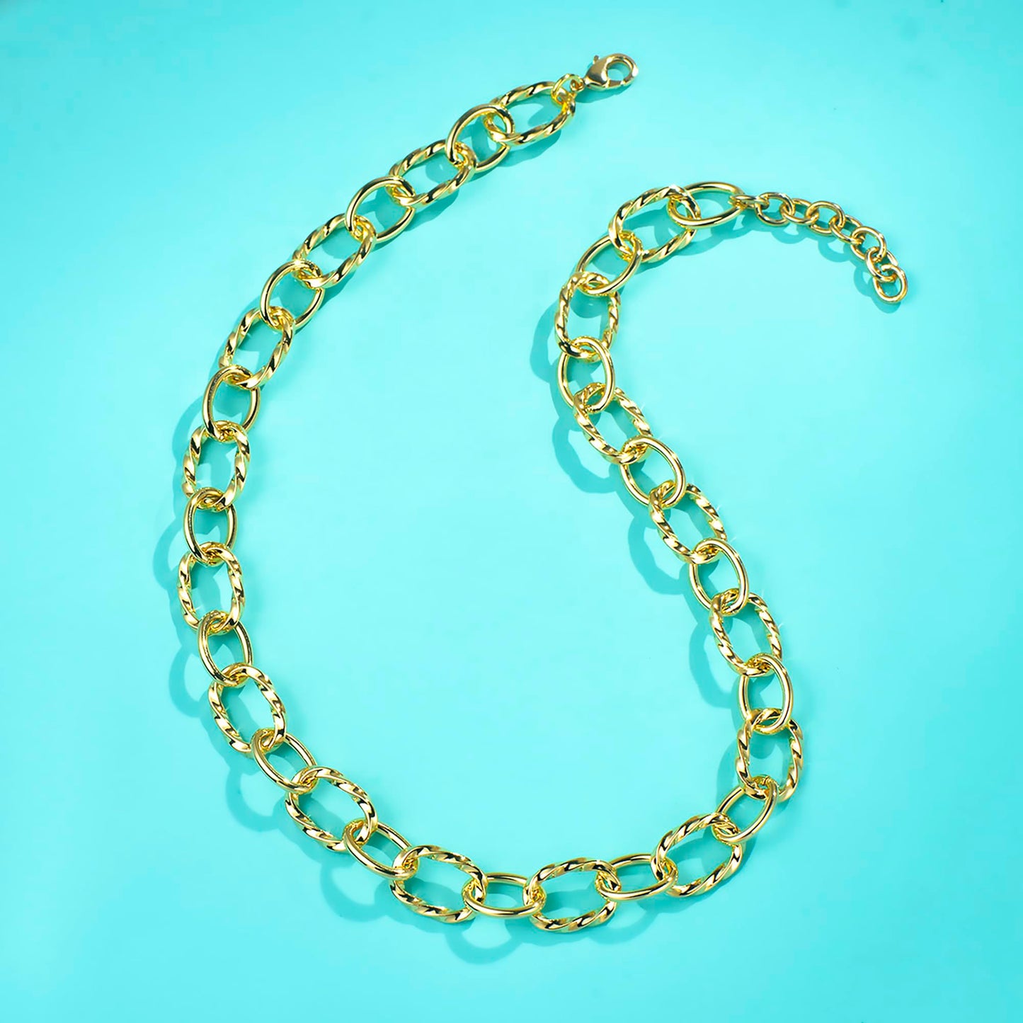 UNY JEWEL Luxury Fusion Twisted Cable Link Chain Necklace Designer Statement Women Jewelry Timeless Elegance Super Shinny