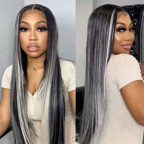 Habiliana Bundles Human Hair 22 24 26 Inch Straight P4/GREY Human Hair Bundles 11A Unprocessed Brazilian Virgin Quick Weave Hair Extensions for Black Women