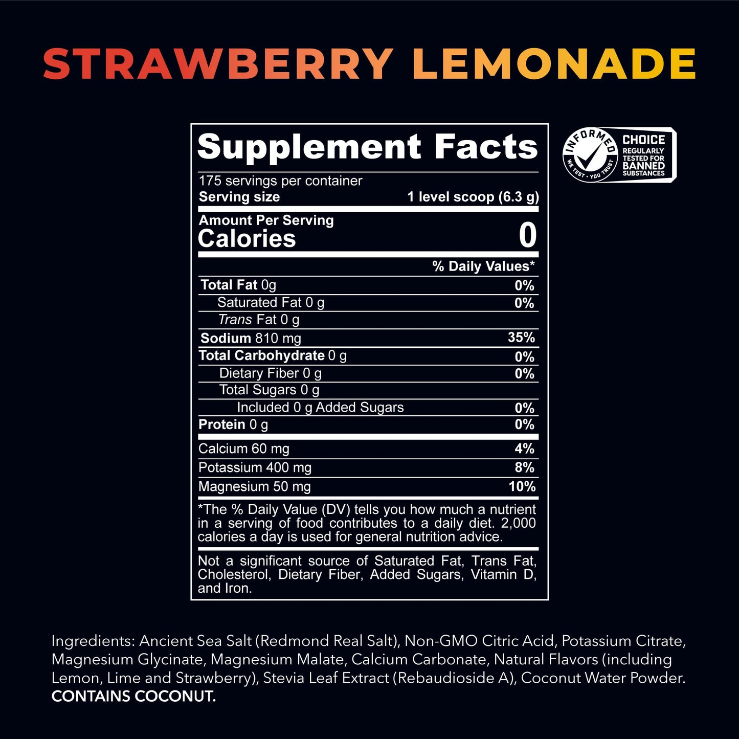 REDMOND Re-Lyte Hydration Electrolyte Powder Bulk Pouch 175 Servings/Strawberry Lemonade
