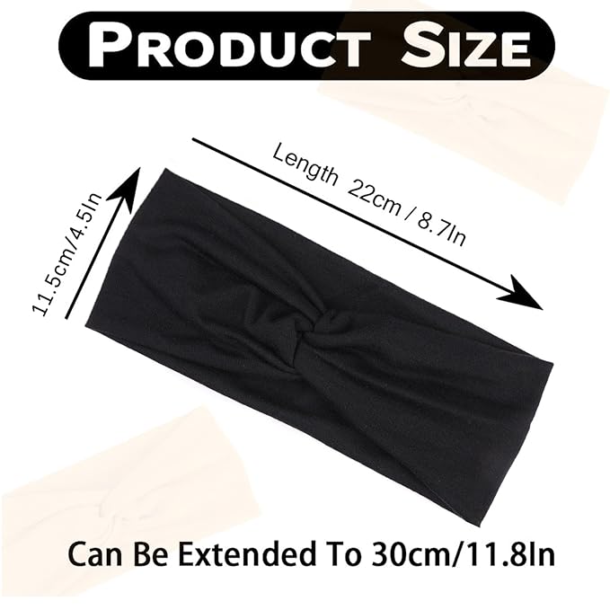 Kachanaa 6 Pack Elastic Fashion Non-slip Bandana Headbands for Women Knot Floral Printed Hair Band Scarf Turban for Yoga Outdoor Sport Sweat Wicking for Girls