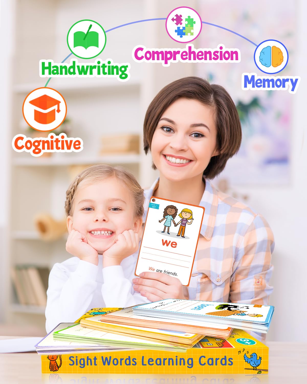 HOQEEWIPE Sight Words Flash Cards Kindergarten, Reusable 250 Dolch Sight Word Games to Learn to Write, Speak and Spell-Homeschool Supplies, Essential Preschool Learning Activities for Kids Ages 3-5