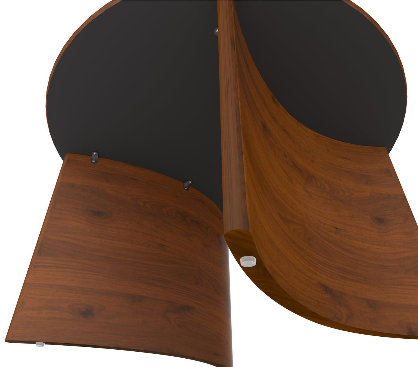 31.5" Mid Century Modern Coffee Table for Living Room, Round Table with Rubber Legs, Small Unique Cocktail Tea Table for Living Room Bedroom Apartment Small Space, Walnut