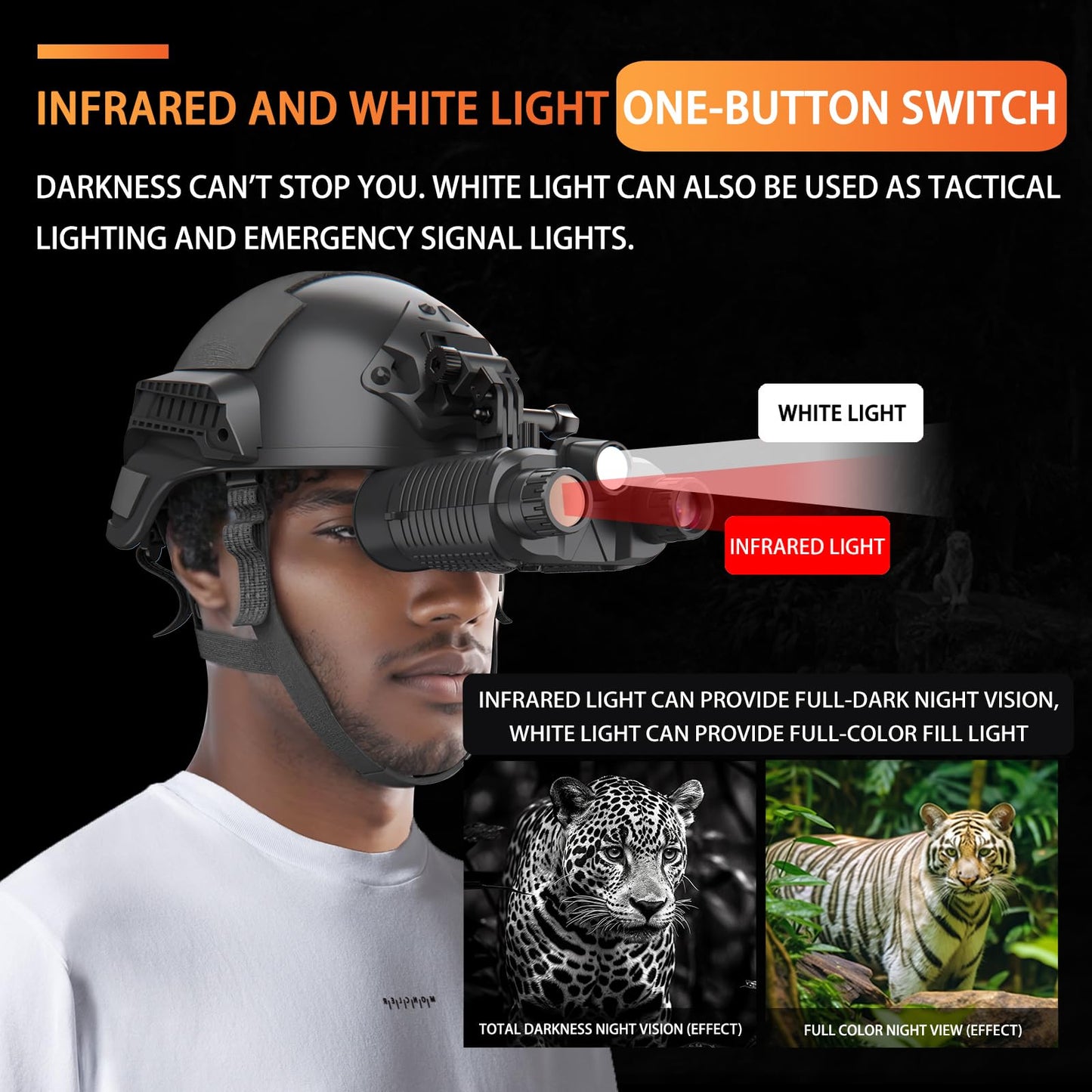 [2024 Upgrade] Night Vision Goggles Head Mounted,with Added White Fill Light Night Vision Binoculars 4K Video and 36MP Photo for Viewing 1312FT,8X Digital Zoom Long Rang Infrared Goggles Night
