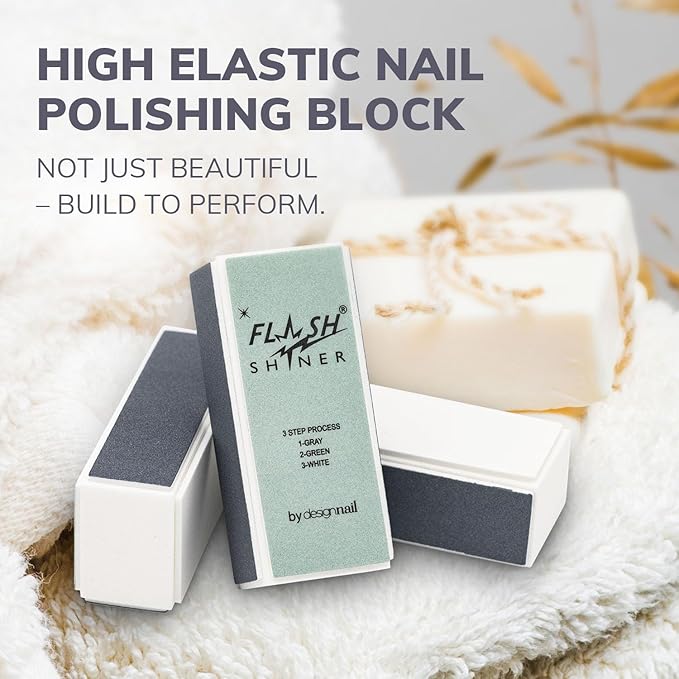 Flash Shiner Nail Buffer 3 Ways – Pack of 24 – Professional 3-Step Nail Buffer Blocks – Smooth, Condition & Shine – Natural Nail Polisher for Salon or Home Use