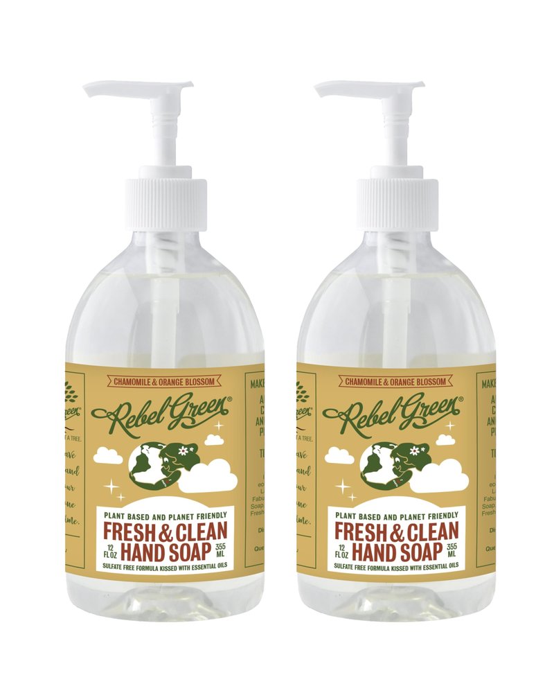 Rebel Green Fresh & Clean Hand Soap - Natural Liquid Hand Soap for Bathroom & Kitchen - Variety Pack, 12 fl oz Spray, Pack of 4
