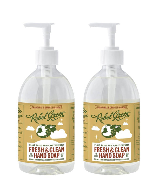 Rebel Green Fresh & Clean Hand Soap - Natural Liquid Hand Soap for Bathroom & Kitchen - Variety Pack, 12 fl oz Spray, Pack of 4