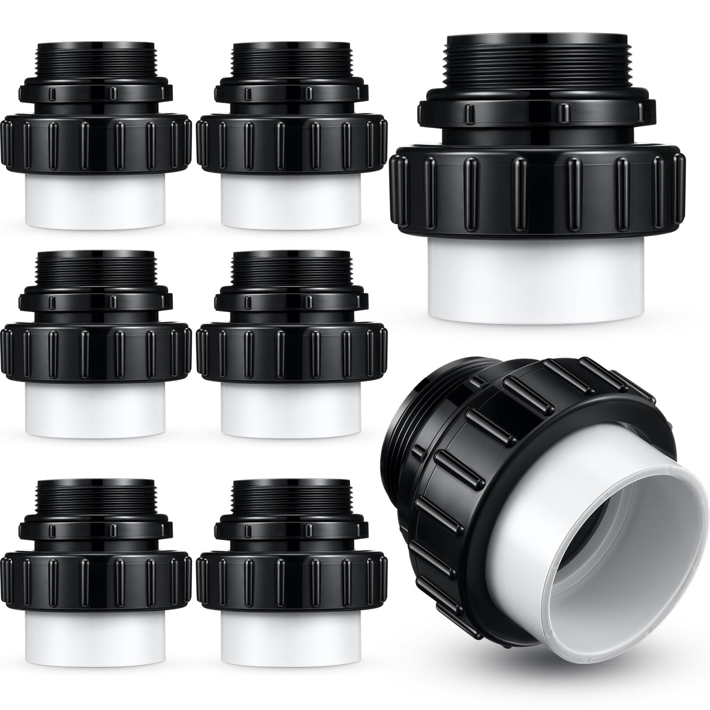 Briwooody 8 Pcs MIP x 2" Hi Temp Unions Compatible with Pentair Whisperflo Pool Pump Compatible with Intelliflo Pump 2" PVC Pool Pump High Temp Unions for Pool Pump