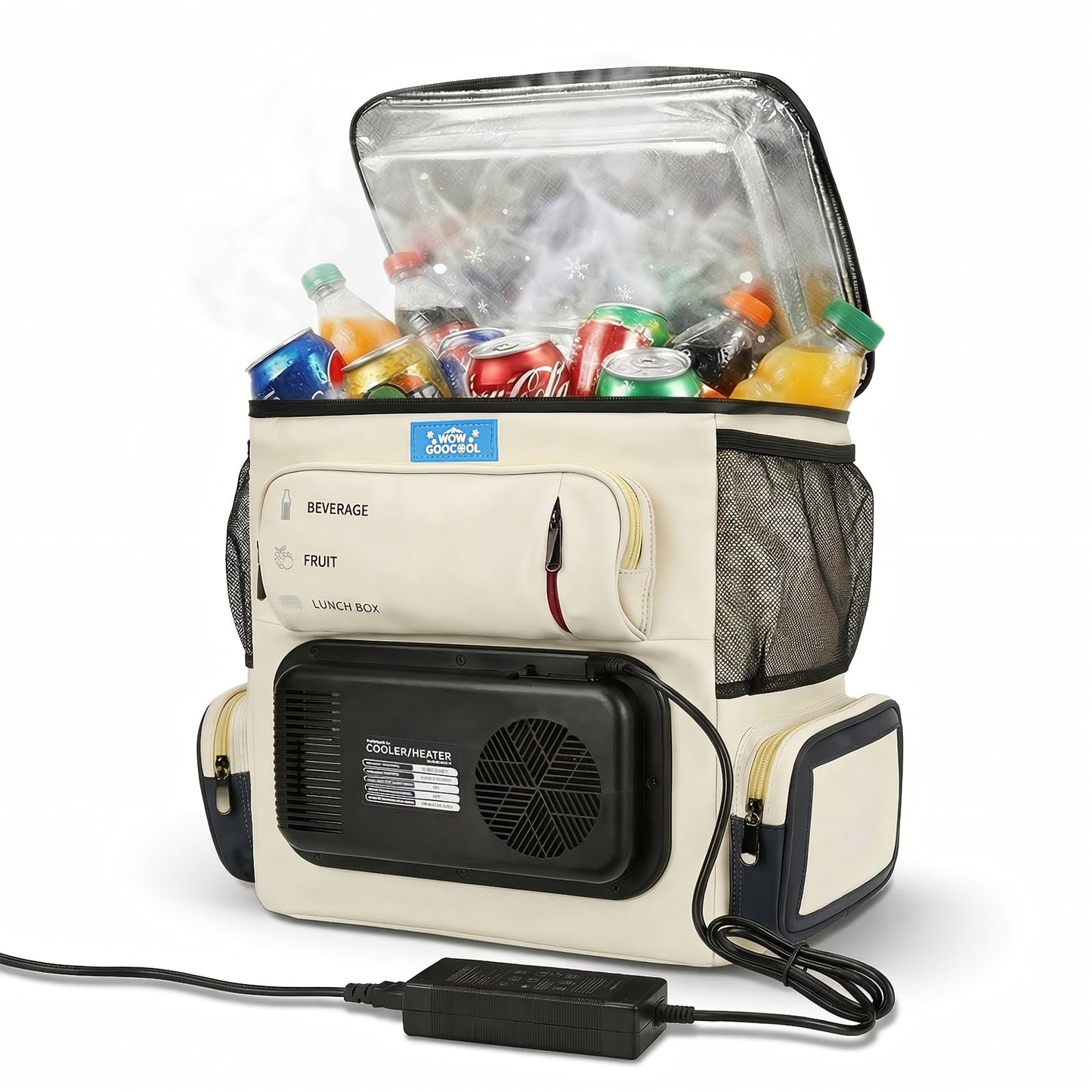 Portable Electric Cooler Bag 16Qt, Car Refrigerator & Heater with Active Cooling(32°F–140°F), Lightweight 5.5lbs Plug-in Cooler for Travel, Camping & Road Trips