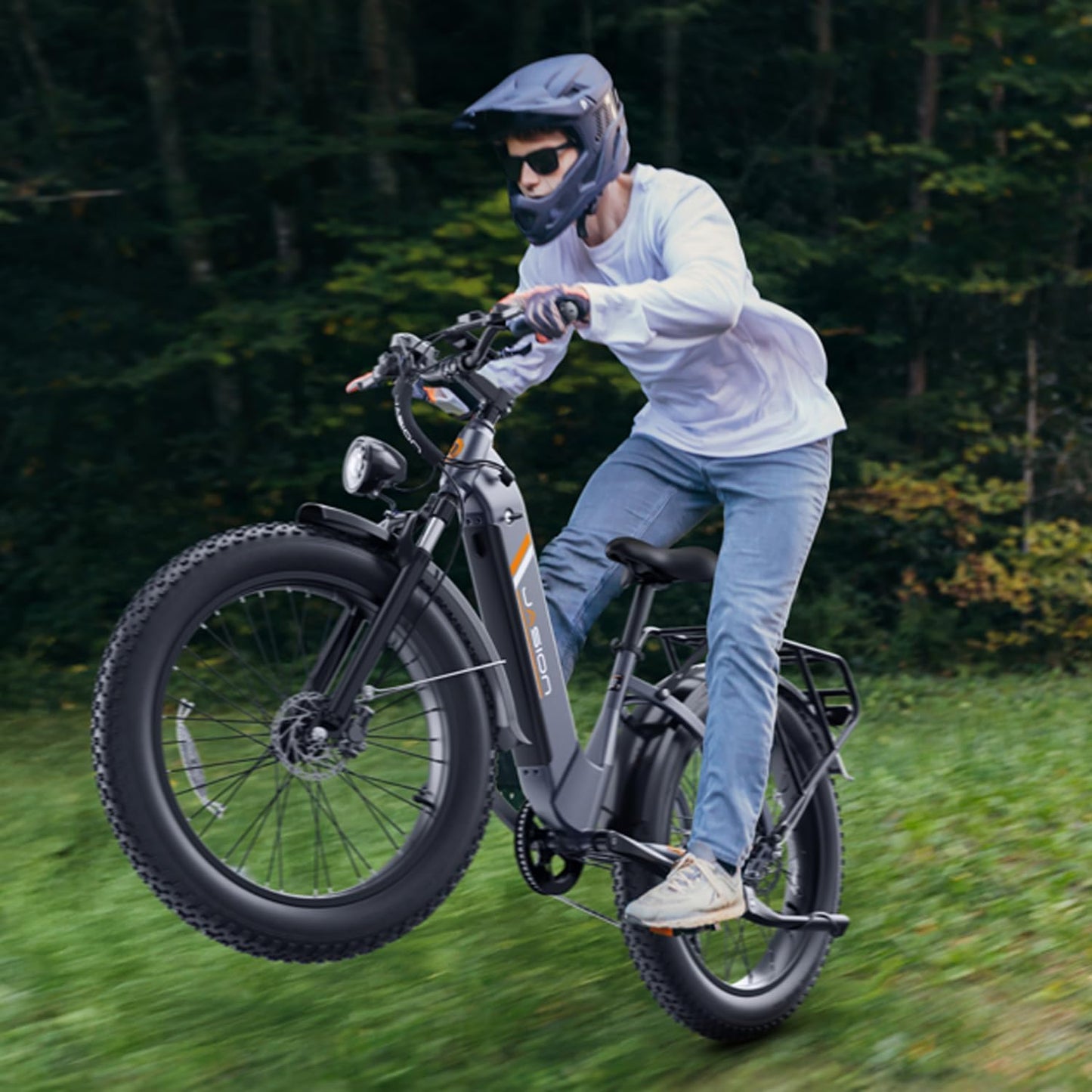 Jasion Thunder Electric Bike for Adults,1800W Peak,26''x 4''Fat Tire E Bikes,80 Miles with 864Wh Removable Battery Ebike, 30+MPH Max Speed Bicycles,Hydraulic Brakes,Front Suspension