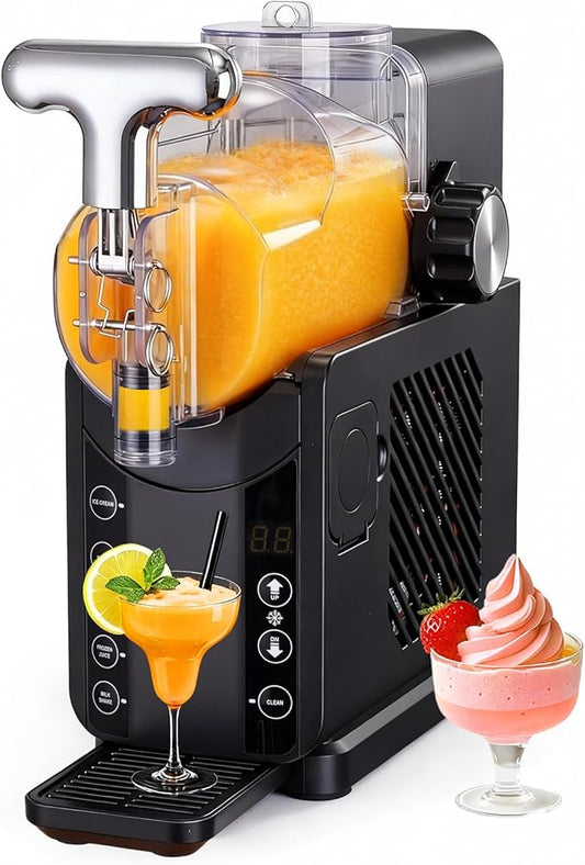 2-in-1 smoothie/soft ice cream machine, 57oz Frozen Drink Maker, 5 Preset Modes, Auto-Cleaning, No Ice Needed, for Milkshakes, Margarita Slushies & Frozen Beverages